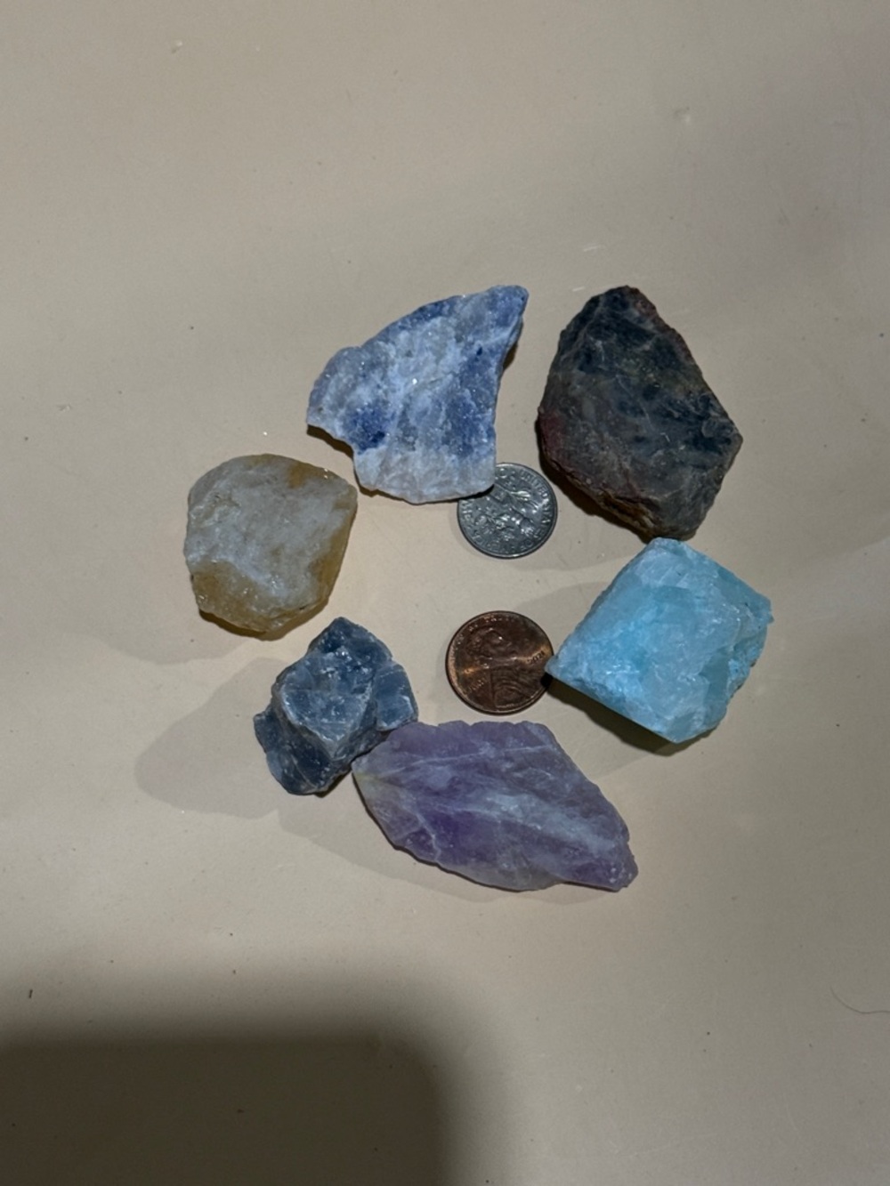 6 Natural Mixed Crystal Rough Stones - Multicolor Home Accent 5.6 oz - Picture 3 of 4